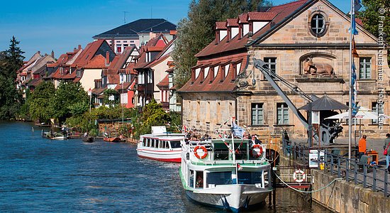 Schifffahrt in „Klein Venedig” (Bamberg, Steigerwald)