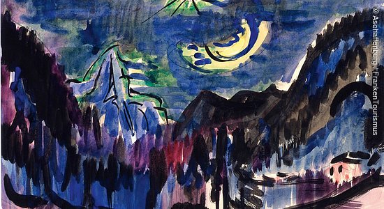 Mondnacht bei Davos - Gemälde von Ernst Ludwig Kirchner (Aschaffenburg, Spessart-Mainland)
